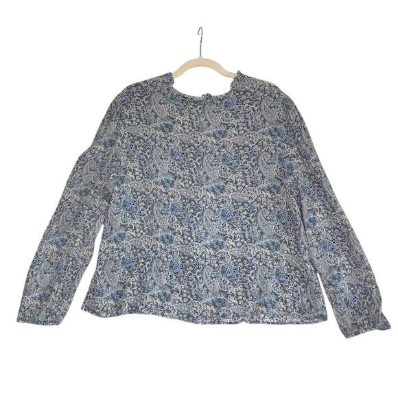 FRYE Floral Tassel Tie Gauze Blouse-Tunic Sz XL Country Cottage Cowgirl Boho Y2K - Picture 3 of 12